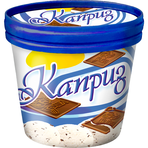 «KAPRIZ» vanilla ice cream with cookies glass cardboard