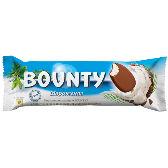 "BOUNTY" мороженое молочное эскимо с мякотью кокоса и кокосовым молоком 