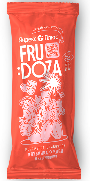  “Я+ФРУДОЗА” ice cream cream kiwi and gooseberry with strawberry flavor